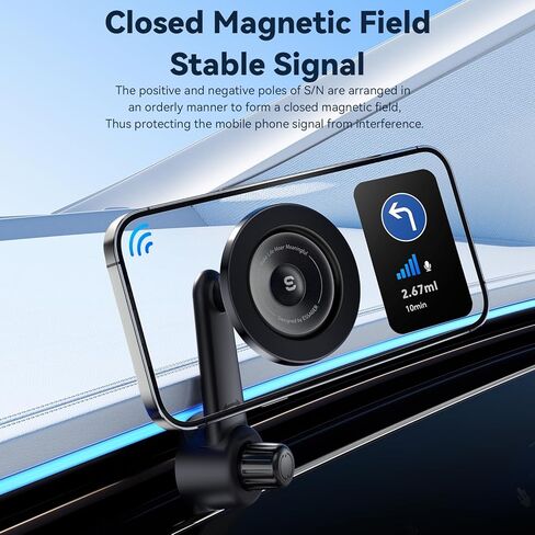 حامل هاتف السيارة المغناطيسي من ESSAGER، لحامل السيارة MagSafe، حامل الهاتف الخلوي بفتحة تهوية بدوران 360 درجة متوافق مع iPhone 15 14 13 12 Pro Max MagSafe ملحقات السيارة in Kuwait