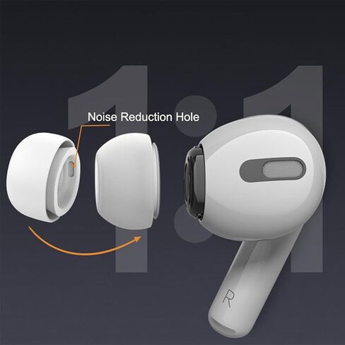 أطراف وسائد أذن من السيليكون من TENOC، وسائد أذن بديلة متوافقة مع AirPods Pro 1st 2nd، 3 أزواج S M L، أبيض in Kuwait