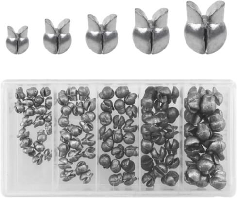 100PCS Fishing Weights Sinkers - Removable Weights Sinkers - 5 sizes to choose from - （ 1/55 oz，1/35 oz, 1/28 oz, 1/19 oz, 5/71 oz.）, big, Brack in Saudi Arabia