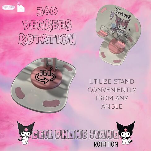 Cell Phone iPad Tablet Stand Rotate Adjustable Cradle Holder for Desk Table Universal Portable Foldable Plastic Cute Kawaii Anime Kitty Bunny Dog (Pinkuromi) in Saudi Arabia