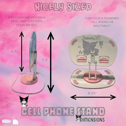 Cell Phone iPad Tablet Stand Rotate Adjustable Cradle Holder for Desk Table Universal Portable Foldable Plastic Cute Kawaii Anime Kitty Bunny Dog (Pinkuromi) in Saudi Arabia