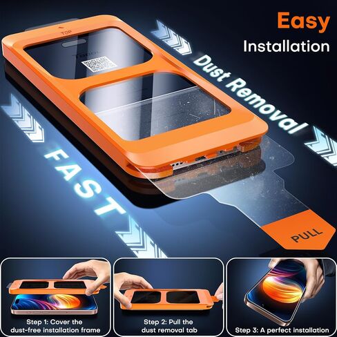 TOCOL for iPhone 16 Pro Privacy Screen Protector [True 25°Anti Spy], [9H+ Hardness] Tempered Glass for iPhone 16 Pro Full Coverage Screen Protector, Easy Installation, 2 Pack in Saudi Arabia