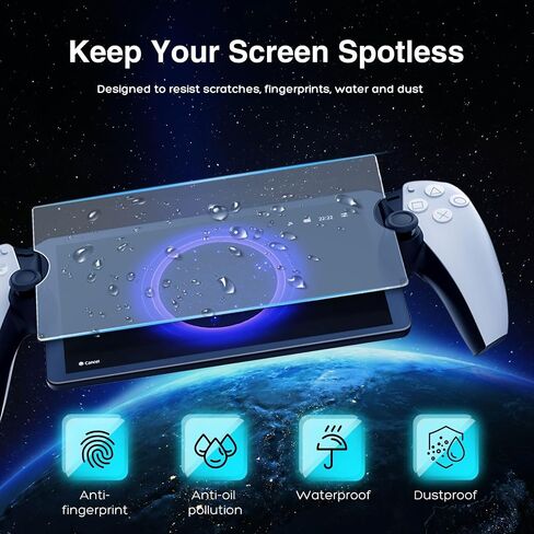 TNP 2-Pack Tempered Glass Screen Protector for PlayStation Portal Remote Player - 8-inch Transparent Clear Screen Protector for PS5 Portal - 9H Anti-Scratch Tempered Glass for PlayStation Portal in Saudi Arabia