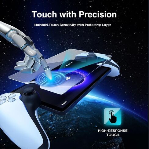 TNP 2-Pack Tempered Glass Screen Protector for PlayStation Portal Remote Player - 8-inch Transparent Clear Screen Protector for PS5 Portal - 9H Anti-Scratch Tempered Glass for PlayStation Portal in Saudi Arabia