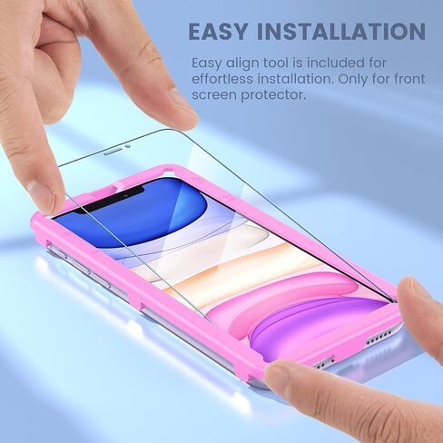 Maxdara [6 in 1 for iPhone 11 Screen Protector (6.1 inches), 2 Pack iPhone 11 Back Screen Protector with 2 Pack Front Screen Protector and Camera Lens Protector, 9H Hardness, Ultra HD in Kuwait