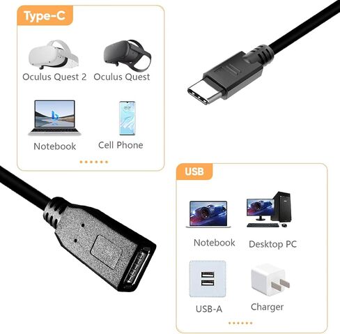 USB A Cable 40FT, USB A Female 2.0 to Type C Male Cable Charger Cable Compatible with Samsung Galaxy Note Tab, Moto, LG, Pixel, etc. USB C Smartphones and Tablets in Saudi Arabia
