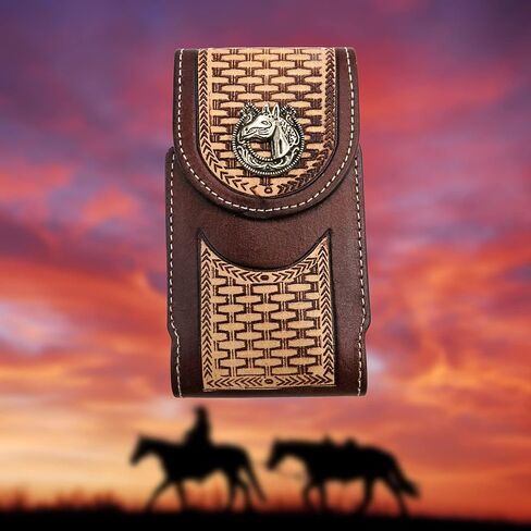 Extra Large Basket Weave Faux Leather Cell Phone Holder for Belts in Saudi Arabia