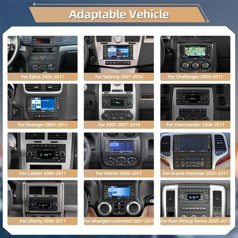 Car Stereo for Jeep Wrangler JK Dodge Chevrolet RAM 1500 Android Radio with Wireless A-pple CarPlay, 7" Touchscreen Stereo with WiFi, GPS, RDS/FM Radio, Bluetooth + Backup Camera & Mic 2+64G in Saudi Arabia