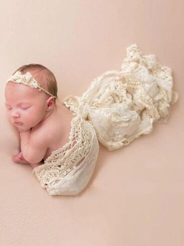 Luxury Baby Photography Props Blanket Newborn Photo Shoot Outfits Lace Blanket for Baby Boys Girls Wrap Photoshoot in Saudi Arabia