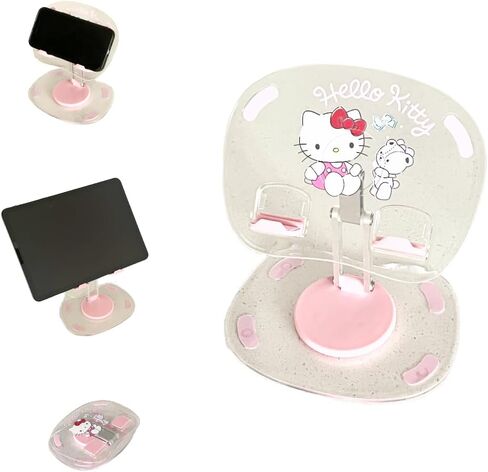 Cell Phone iPad Tablet Stand Rotate Adjustable Cradle Holder for Desk Table Universal Portable Foldable Plastic Cute Kawaii Anime Kitty Bunny Dog (Pinkuromi) in Saudi Arabia