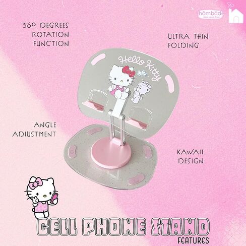 Cell Phone iPad Tablet Stand Rotate Adjustable Cradle Holder for Desk Table Universal Portable Foldable Plastic Cute Kawaii Anime Kitty Bunny Dog (Pinkuromi) in Saudi Arabia
