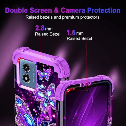 Miqala for Moto G 5G 2024 Case,Glow in The Dark Three Layer Heavy Duty Shockproof Full Body Protection Hard Plastic Bumper+Soft Silicone Protective Case for Motorola Moto G 5G 2024,Dark in Kuwait