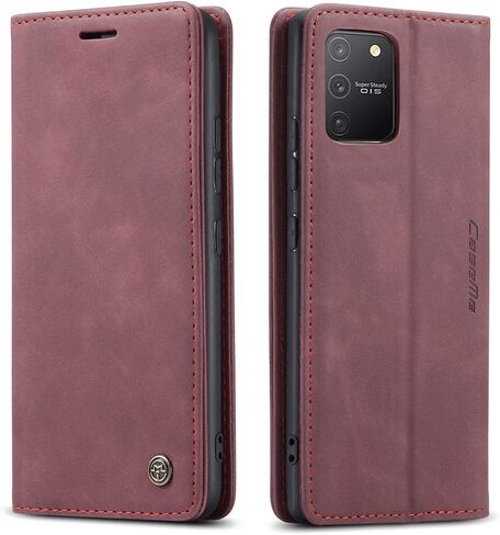 Bpowe Galaxy S10 Lite Case (2020),Galaxy A91 Case,Leather Wallet Case Classic Design with Card Slot and Magnetic Closure Flip Fold Case for Samsung Galaxy S10 Lite 2020 /Galaxy A91 (Wine red) in Saudi Arabia