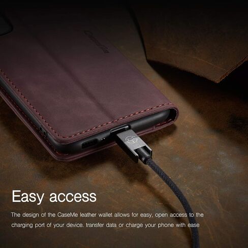 Bpowe Galaxy S10 Lite Case (2020),Galaxy A91 Case,Leather Wallet Case Classic Design with Card Slot and Magnetic Closure Flip Fold Case for Samsung Galaxy S10 Lite 2020 /Galaxy A91 (Wine red) in Saudi Arabia