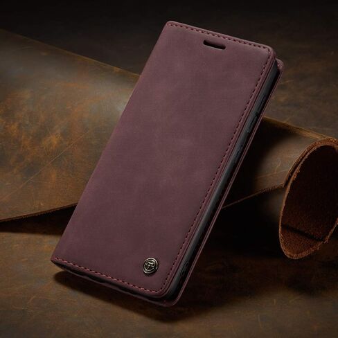 Bpowe Galaxy S10 Lite Case (2020),Galaxy A91 Case,Leather Wallet Case Classic Design with Card Slot and Magnetic Closure Flip Fold Case for Samsung Galaxy S10 Lite 2020 /Galaxy A91 (Wine red) in Saudi Arabia