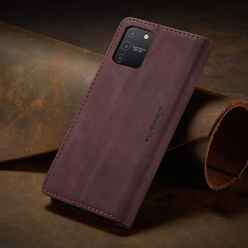 Bpowe Galaxy S10 Lite Case (2020),Galaxy A91 Case,Leather Wallet Case Classic Design with Card Slot and Magnetic Closure Flip Fold Case for Samsung Galaxy S10 Lite 2020 /Galaxy A91 (Wine red) in Saudi Arabia