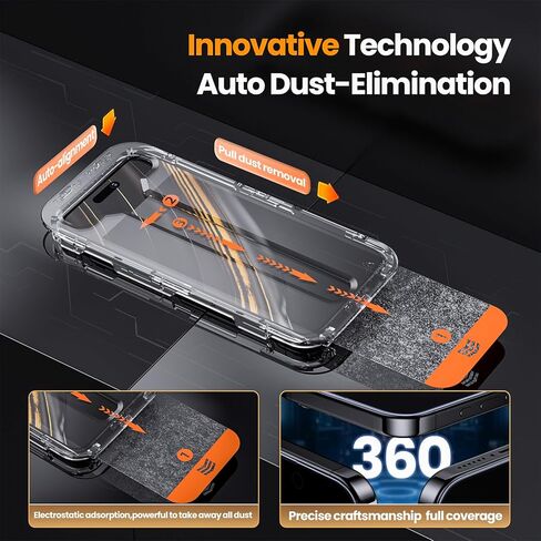 Hoerrye for iPhone 15 Pro Privacy Screen Protector, [Auto Dust-Elimination] 25-Degree Anti Spy, Bubble-Free, 2.5D Full-Coverage Tempered Glass for iPhone 15 Pro - 2 Pack in Saudi Arabia