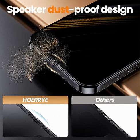Hoerrye for iPhone 15 Pro Privacy Screen Protector, [Auto Dust-Elimination] 25-Degree Anti Spy, Bubble-Free, 2.5D Full-Coverage Tempered Glass for iPhone 15 Pro - 2 Pack in Saudi Arabia