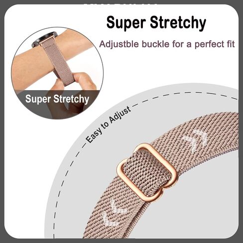 5 Pack Slim Stretchy Watch Bands Compatible with 18mm Garmin Vivoactive 4s/ Venu 3s/ Venu 2s/ Vivomove 3s /Forerunner 255S /Forerunner 265S, Loop Thin Nylon Elastic Fabric Strap for Women Men in Saudi Arabia