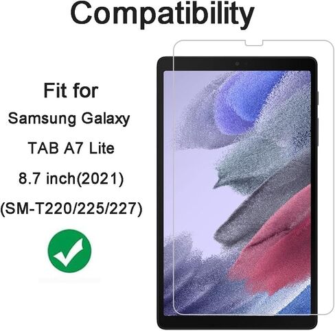 Screen Protector for Samsung Galaxy Tab A7 Lite (8.7 Inch) Tempered Glass Film Anti Scratch,Bubble Free,High Definition（2 Pack） in Saudi Arabia