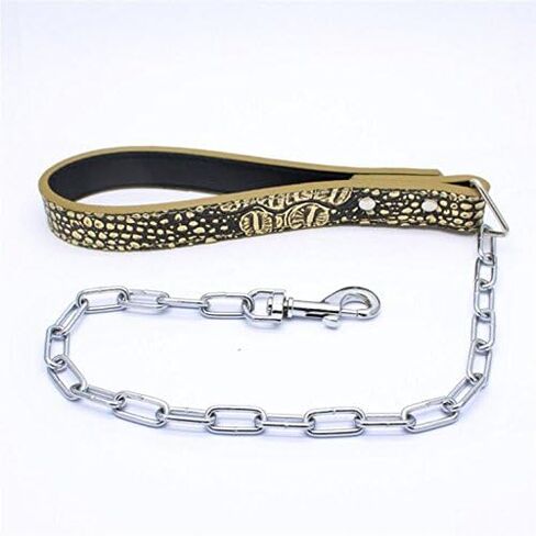 Leather Sharp Spiked Studded Dog Collars, Harnesses & Chain Leashes 3Pcs Matching Set for Medium & Large Dog Pit Bull,Mastiff, Boxer, Bull Terrier in Saudi Arabia