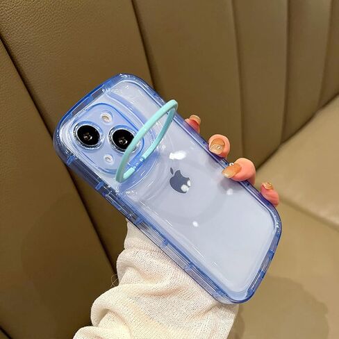 Ownest Compatible with iPhone 14 Case with Clear Kickstand Creative Protective Design Case with Camera Holder for TPU Slim Shockproof Cool Phone Case for iPhone 14-Green in Kuwait