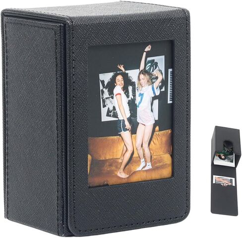 حقيبة تخزين حامل الصور Orga'Neat لفيلم Fujifilm Instax Mini Film 12/11/90/40/9/8/7/7+/EVO، حامل صور Instax Mini من جلد البولي يوريثان مع جيب خارجي، حتى 50 صورة (أسود) in Kuwait