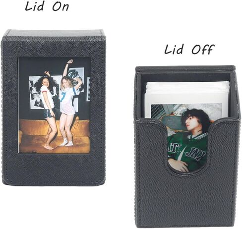 حقيبة تخزين حامل الصور Orga'Neat لفيلم Fujifilm Instax Mini Film 12/11/90/40/9/8/7/7+/EVO، حامل صور Instax Mini من جلد البولي يوريثان مع جيب خارجي، حتى 50 صورة (أسود) in Kuwait