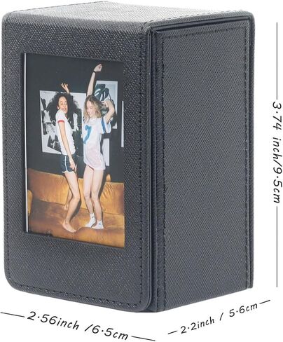 حقيبة تخزين حامل الصور Orga'Neat لفيلم Fujifilm Instax Mini Film 12/11/90/40/9/8/7/7+/EVO، حامل صور Instax Mini من جلد البولي يوريثان مع جيب خارجي، حتى 50 صورة (أسود) in Kuwait