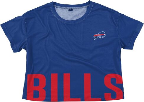 FOCO Women's NFL Team Logo Ladies Fashion Crop Top Shirt, Bottom Line, Small in Saudi Arabia
