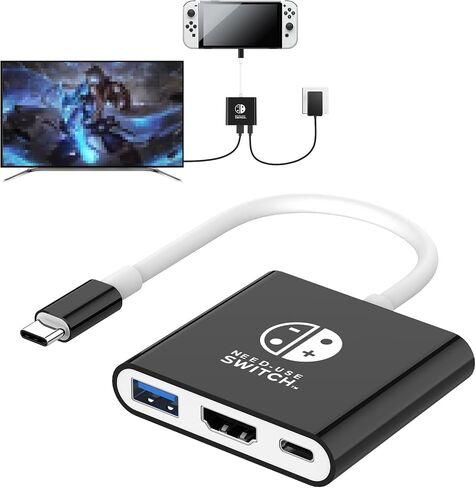 Switch Dock for Nintendo Switch Docking Station, Upgrade for Nintendo Switch Dock with 4K HDMI USB 3.0 100W USB-C Charging Port, Portable Switch TV Dock Adapter Charing Docking Station in Saudi Arabia