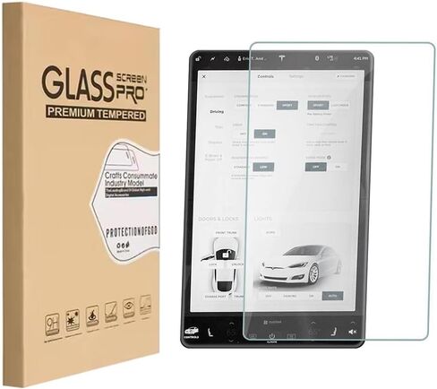 لطراز Tesla S(2013-2020)/Model X (2016-2020) شاشة لمس أفقية أمامية مقاس 17 بوصة، طبقة زجاجية مقسى للملاحة المركزية مضادة للخدش، خالية من الفقاعات، صلابة 9H عالية الوضوح in Saudi Arabia