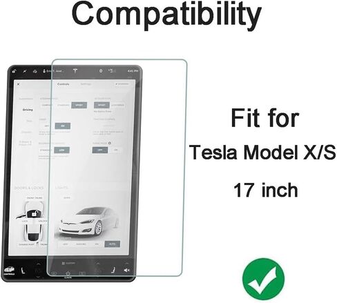 لطراز Tesla S(2013-2020)/Model X (2016-2020) شاشة لمس أفقية أمامية مقاس 17 بوصة، طبقة زجاجية مقسى للملاحة المركزية مضادة للخدش، خالية من الفقاعات، صلابة 9H عالية الوضوح in Saudi Arabia