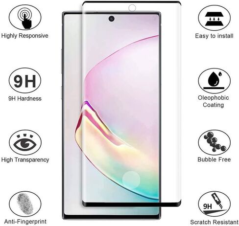 واقي شاشة Galaxy Note 10، عبوتان من واقي الشاشة الزجاجي المقوى 【2+2 Pack】 عبوتان من واقي عدسة الكاميرا، واقي شاشة من الزجاج المقوى بقوة 9H لهاتف Samsung Galaxy Note 10 in Kuwait