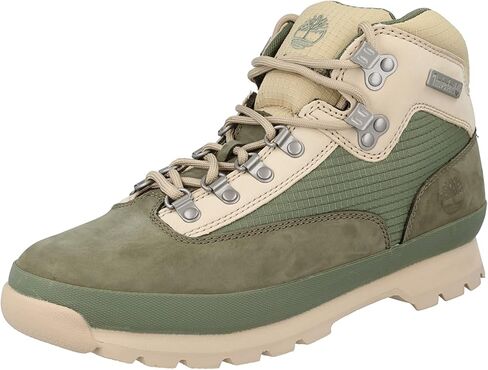 حذاء Timberland Euro Hiker Fl للرجال يوفر جزء علوي من الجلد والقماش، وبطانة قماشية، ونعل خارجي صناعي باللون الأخضر الداكن Nubuck 9.5 D - متوسط in Saudi Arabia