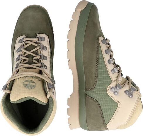 حذاء Timberland Euro Hiker Fl للرجال يوفر جزء علوي من الجلد والقماش، وبطانة قماشية، ونعل خارجي صناعي باللون الأخضر الداكن Nubuck 9.5 D - متوسط in Saudi Arabia