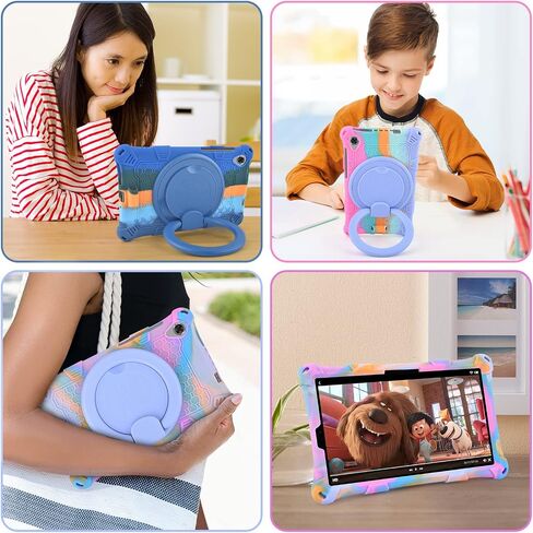DETUOSI Silicone Case for Lenovo Tab M8 4th Gen (TB300FU)/Tab M8 3rd Gen (TB-8506F), with Handle Kickstand, Multi Angle Protective Case for Tab M8 HD 2019 TB-8505F/X, Rose Red & Purple in Saudi Arabia