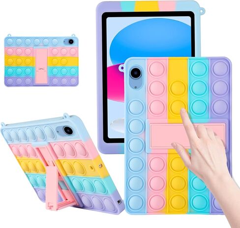 حافظة Boaretiu لجهاز iPad الجيل العاشر مقاس 10.9 بوصة - لطيفة للنساء والفتيات وناعمة ومضحكة وجميلة للأطفال والمراهقين والأولاد، غطاء Kawaii عصري بتصميم فريد من نوعه حالات جمالية in Kuwait