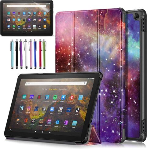 Case for Amazon Fire HD 10 Tablet 10.1" Inch Display (13th Generation, 2023 Released) - Lightweight Tri-fold Stand Cover Case + 1 Screen Protector and 1 Stylus (Forest Dusk) in Saudi Arabia