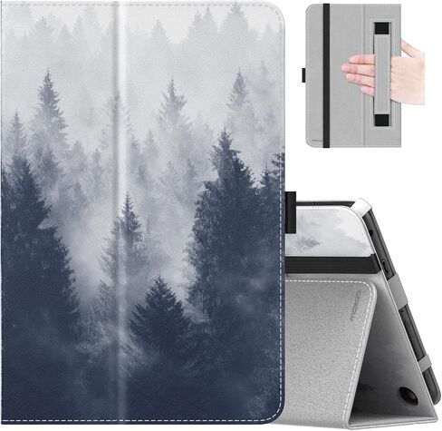 MoKo Case Compatible with Amazon All-New Kindle Fire 7 Tablet (2022 Release-12th Generation) Latest Model 7" - Slim Folding Stand Cover with Auto Wake/Sleep, Gray Forest in Saudi Arabia
