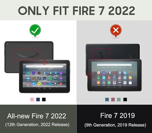 MoKo Case Compatible with Amazon All-New Kindle Fire 7 Tablet (2022 Release-12th Generation) Latest Model 7" - Slim Folding Stand Cover with Auto Wake/Sleep, Gray Forest in Saudi Arabia