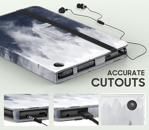 MoKo Case Compatible with Amazon All-New Kindle Fire 7 Tablet (2022 Release-12th Generation) Latest Model 7" - Slim Folding Stand Cover with Auto Wake/Sleep, Gray Forest in Saudi Arabia