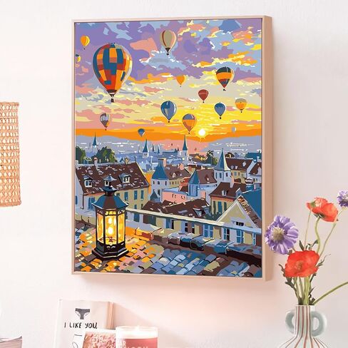 JATOK Paint by Numbers Kit for Adults Beginners, Flowers DIY Easy Acrylic Oil Painting by Numbers on Canvas, Paint-by-Numbers Drawing Kits for Gift Home Wall Decor Without Frame 16x20in in Saudi Arabia
