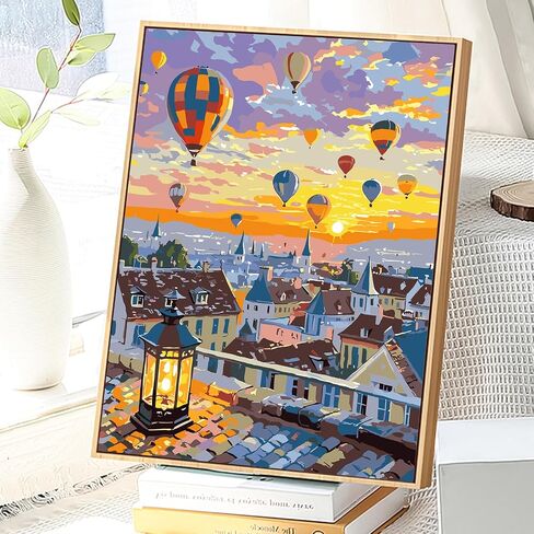 JATOK Paint by Numbers Kit for Adults Beginners, Flowers DIY Easy Acrylic Oil Painting by Numbers on Canvas, Paint-by-Numbers Drawing Kits for Gift Home Wall Decor Without Frame 16x20in in Saudi Arabia