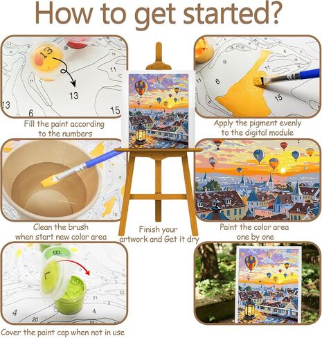 JATOK Paint by Numbers Kit for Adults Beginners, Flowers DIY Easy Acrylic Oil Painting by Numbers on Canvas, Paint-by-Numbers Drawing Kits for Gift Home Wall Decor Without Frame 16x20in in Saudi Arabia