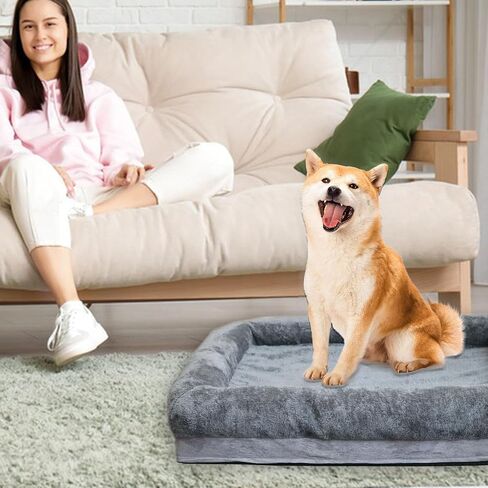 Dog Beds for Extra Large Dogs,Memory Foam Pet Couch Bed Waterproof Dog Couch with Removable Cover,Nonskid Bottom(No Side, 38 * 27.5 * 3.5inch) in Saudi Arabia