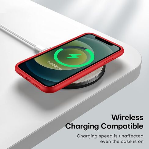 CellEver Heavy-Duty Silicone Case for iPhone 11 - Military Drop Protection, Elevated Screen & Camera Protection, Scratch-Free Interior, Bright Red in Saudi Arabia