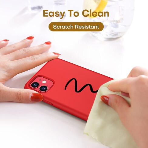 CellEver Heavy-Duty Silicone Case for iPhone 11 - Military Drop Protection, Elevated Screen & Camera Protection, Scratch-Free Interior, Bright Red in Saudi Arabia