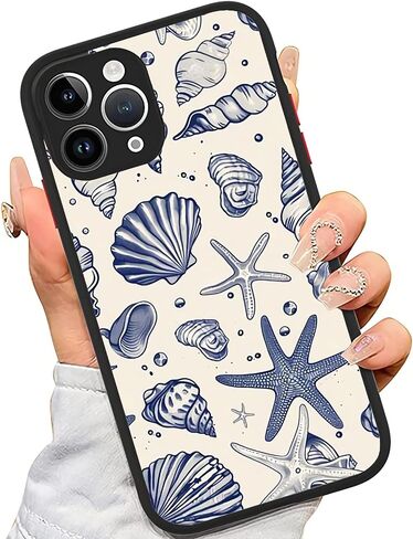 Compatible for iPhone 13 Case, Coastal Beach Summer Blue Ocean Seashell Aesthetic Protective Phone Case (for iPhone 13), RUI-97A-A in Kuwait