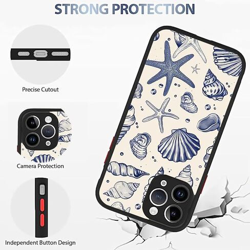 Compatible for iPhone 13 Case, Coastal Beach Summer Blue Ocean Seashell Aesthetic Protective Phone Case (for iPhone 13), RUI-97A-A in Kuwait